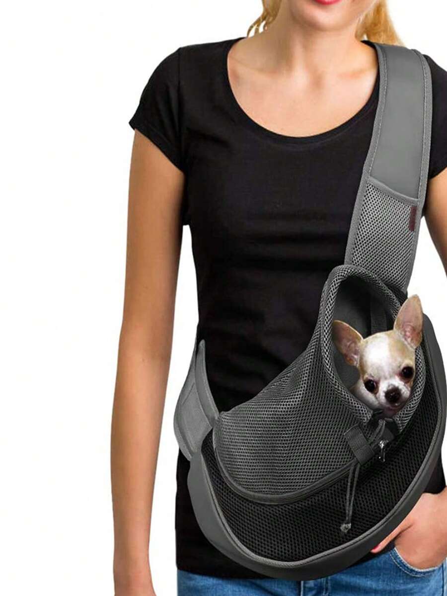 Túi đựng thú cưng Túi đeo vai di động Túi đeo chéo thoáng khí cho mèo/chó, đồ dùng cho thú cưng - màu đen - Xem 1