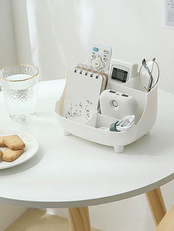 Cosmetic Storage Box,1Pc White Makeup Organizer For Desk Easy Storage