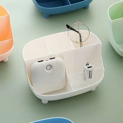 化妆品收纳盒，1个白色化妆品整理盒，桌面易收纳，便携式化妆品收纳盒，适用于房间、家居、卧室、浴室、住宅、粉色房间、客厅装饰、旅行用品、礼品袋、送给妈妈、爸爸、男士、朋友、老师的礼物、生日礼物、婚礼礼物、办公桌、置物架、配件、礼品盒、趣味礼物、收纳、化妆刷架、送给女性的礼物、圣诞礼物、女性礼物创意、房间装饰