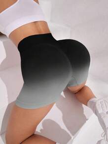 Easithlete Quần short thể thao cạp rộng Ombre Quần short cạp cao Quần short thể thao nữ, Quần short tập gym, Quần short đi xe đạp - Nhiều màu - Xem 2