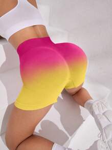 Easithlete 漸層印花闊版腰間運動短褲 高腰短褲 - 彩色 - 查看 2