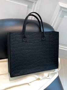 Túi đeo vai dập nổi cá sấu Dung tích lớn - màu đen - Xem 2