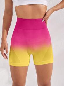 Easithlete 漸層印花闊版腰間運動短褲 高腰短褲 - 彩色 - 查看 5