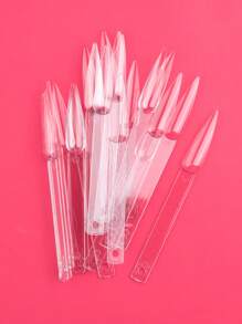 Stiletto Nail Tip Color Chart With Ring, 40pcs Nail Swatch Sticks Display Practice Nails Tips for Acrylic Nails - Multicolor - View 6