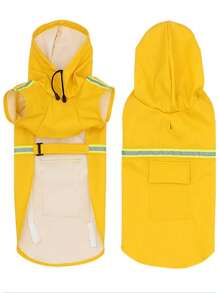 Hooded Dog Rain Coat With Reflective Strips, Waterproof & Windproof, Suitable For Small, Medium And Large Pets - Burnt Orange - View 1