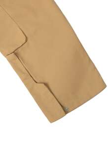 Manfinity LEGND Men Flap Pocket Side Drawstring Waist Cargo Trousers - Khaki - View 5