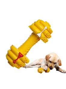 1 Màu Trơn Thiết Kế Quả Tạ Ngẫu Nhiên Cho Chó Nhai Đồ Chơi Sáng Tạo Cao Su Thú Cho Chó - Màu vàng - Xem 1