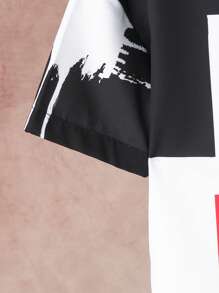 SHEIN 青少年男孩拼色襯衫和短褲套裝 - 彩色 - 查看 3