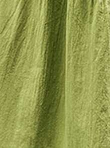 SHEIN LUNE 可愛不對稱 荷葉邊純色女士連衣裙 - 青檸色 - 查看 7