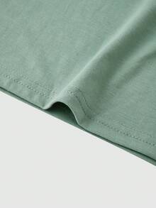 Manfinity Homme Áo thun & Áo lót Nam Lá thư Giải trí - Màu xanh Bạc hà - Xem 4