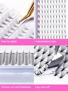 10D Premade Fans Eyelash Cluster Pointy Base Fan Lash 120 Fans 8-15mm Mixed Length - Black - View 5