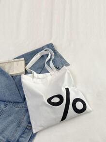 Chicos 1 pieza Bolsa de compras símbolo matemático patrón - Multicolor - Ver 2