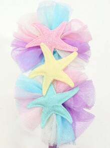 1pc Girls Starfish & Flower Decor Headband For Hair Decoration