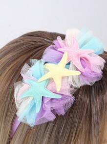 1pc Girls Starfish & Flower Decor Headband For Hair Decoration