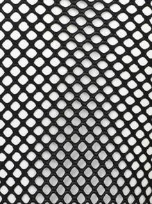 Hauture Fishnet Plunging Neck High Cut Bodysuit - Black - View 8