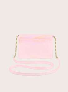 Túi hình vuông PU trang trí hình bướm trang trí móc khóa cho bé gái - Hồng - Xem 4