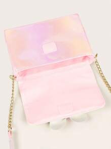 Túi hình vuông PU trang trí hình bướm trang trí móc khóa cho bé gái - Hồng - Xem 6