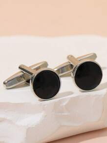 Nam Trang trí tròn Khuy măng sét , Đối với Đồ trang sức Qủa tặng Và Buổi tiệc - Bạc - Xem 1