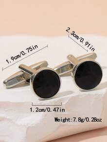 Nam Trang trí tròn Khuy măng sét , Đối với Đồ trang sức Qủa tặng Và Buổi tiệc - Bạc - Xem 3