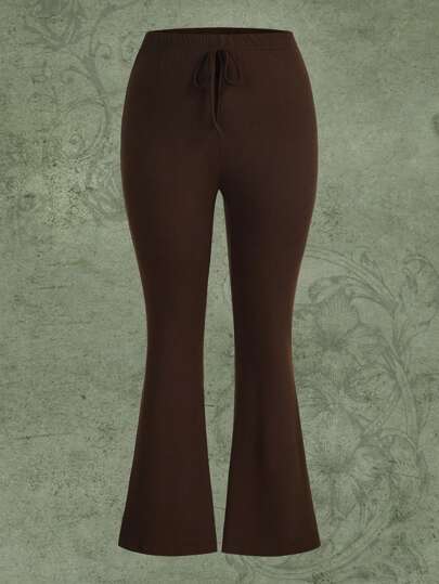 Schlaghose mit Knoten auf Taille,