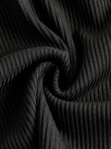 ROMWE Goth 蛇印花鏈條細節吊帶上衣 - 黑色 - 查看 4