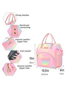 1 件粉色心形户外野餐包返校午餐盒学校午餐袋午餐盒返校用品学校用品便当盒午餐盒袋午餐袋家庭必需品午餐套装冷藏盒午餐盒袋 - 粉色 - 查看 2