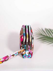 时尚长款钱包 花卉印花图案钱包 带拉链手拿包 手机包 手机袋 收纳袋 轻便时尚白领上班族大学工作商务通勤办公室周年纪念生日情人节礼物女士钱包手机包芙蓉钱包袋手机包女士钱包 - 彩色 - 查看 6