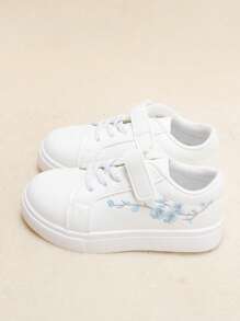 儿童运动鞋，女童休闲白色运动鞋 - 白色 - 查看 1