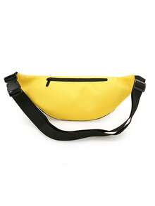 流行休閒帆布腰包斜肩包胸包 - 黃色 - 查看 6