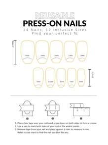 24入組法式透明肉色長棺材漸層全套假指甲套裝，按壓式假指甲，美甲用品升級你的風格 - 彩色 - 查看 5