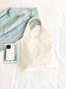 Letter & Spider Print Shopper Bag Casual - Beige - View 4