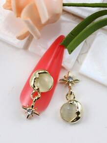 10入組水鑽星月設計美甲飾品 - 金色 - 查看 3