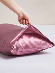 2pcs Solid Color Pillowcase Without Filler, Simple Fabric Soft Bed Pillow Case For Home - Rusty Rose - View 6