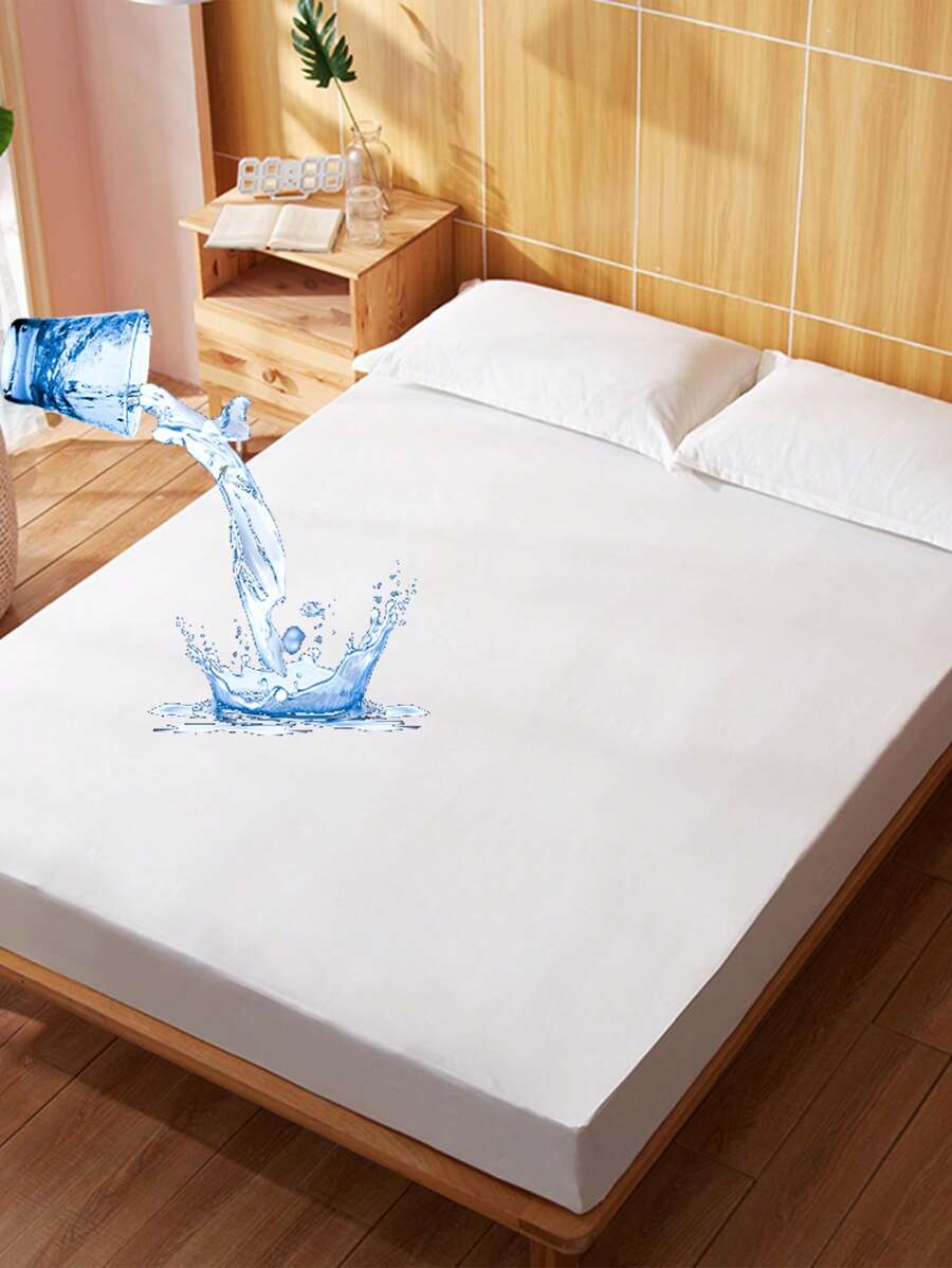 1 Màu Trơn Chống Thấm Nước Trang Bị Tấm Tối Giản Chất Liệu Vải Mềm Mại Trang Bị Đáy Tấm Cho Phòng Ngủ - trắng - Xem 1