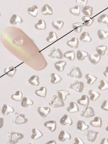 心形设计美甲饰品，1 件装冰透明水晶指甲宝石多形状美甲装饰美甲配件适用于丙烯酸指甲 DIY 美甲用品 - 彩色 - 查看 2