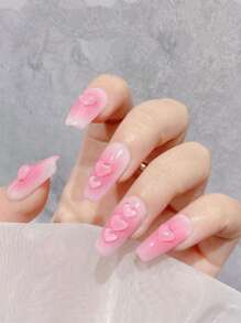 心形设计美甲饰品，1 件装冰透明水晶指甲宝石多形状美甲装饰美甲配件适用于丙烯酸指甲 DIY 美甲用品 - 彩色 - 查看 5