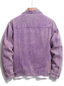 Manfinity Hypemode Nam Áo khoác denim Bông Túi có nắp Without Tee - Màu tím hoa cà - Xem 2