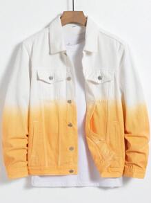 Manfinity 男士棉漸層翻蓋口袋牛仔夾克不帶T恤 - 彩色 - 查看 1