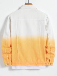 Manfinity 男士棉漸層翻蓋口袋牛仔夾克不帶T恤 - 彩色 - 查看 2