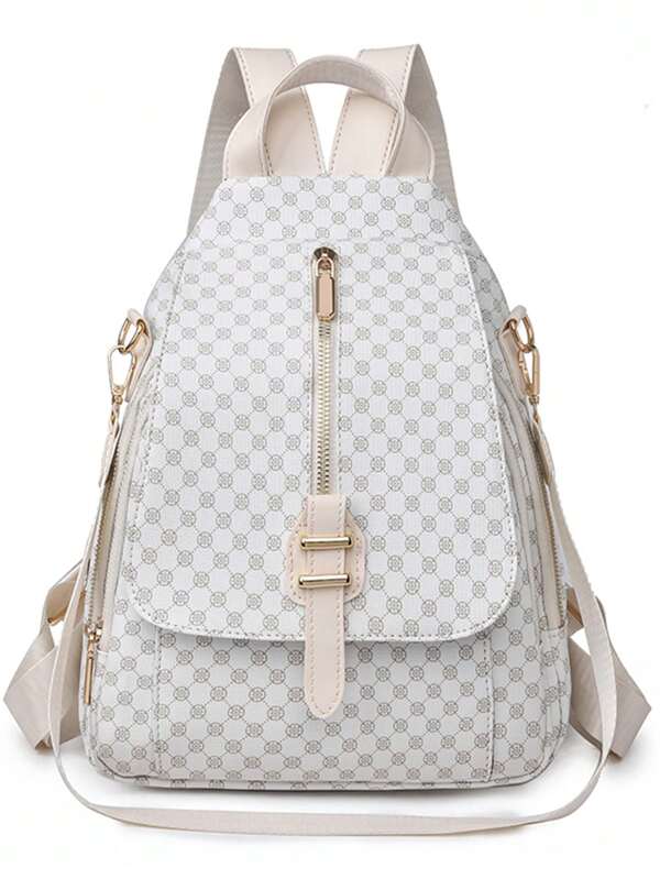 حقيبة ظهر برفرف أمامية مضادة للسرقة وسحّاب مضاد للماء ، وحقيبة كتب من الجلد الصناعي للنساء ، ومحفظة كتف ثنائية الاتجاه للسفر ، وجيوب متينة وأنيقة وعملية مزدوجة الطبقات من مادة الأزهار البيضاء ، وجيوب جانبية ، ويمكنها حمل الهواتف المحمولة وأجهزة iPad وطارد المياه ، حقائب كتف متعددة الأغراض ، حقائب رسول ، مناسبة للسفر ، والسفر ، والنزهات ، وطلاب الجامعات في الهواء الطلق ، والشباب ، والفتيات ، وكبار السن