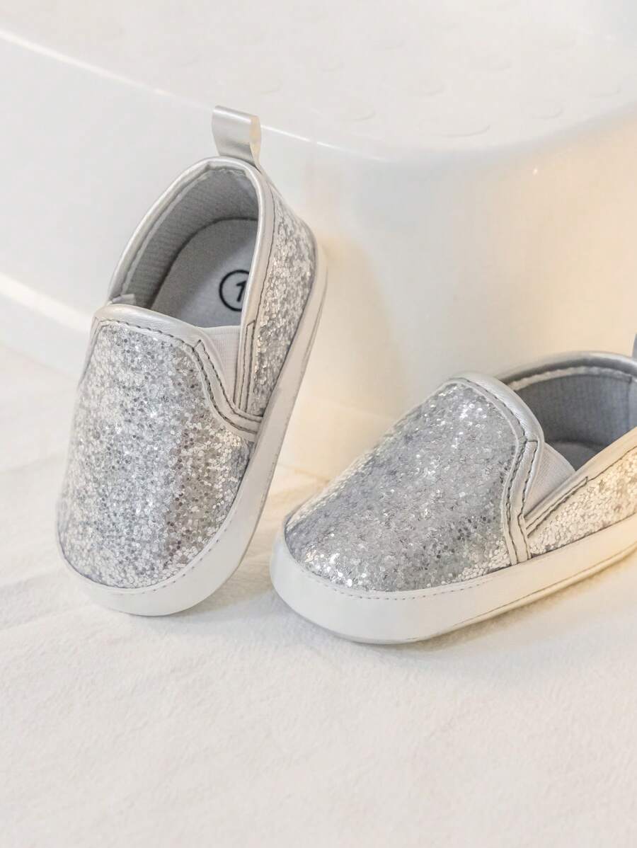 Giày lười thời trang đính sequin cho bé trai dùng ngoài trời - Bạc - Xem 1