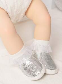 Giày lười thời trang đính sequin cho bé trai dùng ngoài trời - Bạc - Xem 2