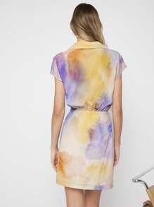 BizChic Nhuộm buộc tay cánh Đầm Trang phục làm việc - Nhiều màu - Xem 2