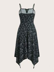 Sam Rose Studio Allover Butterfly Print Asymmetrical Hem Cami Dress - Black - View 2