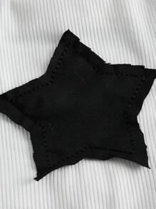 ROMWE Grunge Punk Áo nữ Đắp vá Gân đan Hình học Giải trí - trắng - Xem 4