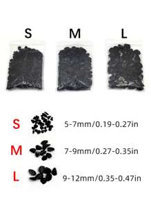 100克/包天然黑曜石魚缸裝飾品,適用於水族箱及魚缸裝飾 - 黑色 - 查看 7