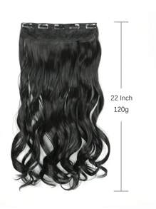 Clip In Long Curly Synthetic Hair Extension - Black - View 3