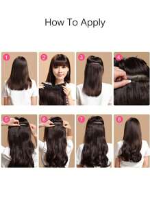 Clip In Long Curly Synthetic Hair Extension - Black - View 5