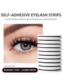 Glamlash 10pcs Glueless Fake Eyelashes Self Adhesive Strip Line Waterproof Reusable - White - View 5