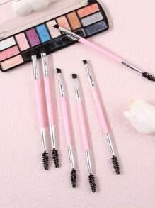 6pcs Large Eye Makeup Brushes Set With Plastic Handle, Double-Sided Spiral Eyebrow Comb, Thin Eyeliner Brush,Brush Set,Makeup Brush Kit,Make Up Brush Set,Make Up Set Complete,Makeup Brush Set,Complete Makeup Kit,Brush Kit,Brushes Makeup Set,Makeup Gift Set,Set,Giveaways,Professional Makeup Brushes,Complete Makeup Set - Baby Pink - View 4
